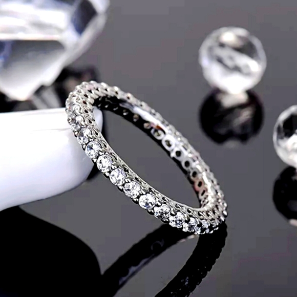 Jewelry - Silver Cubic Zirconia Eternity Ring/Band